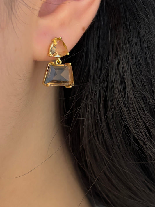Brown Trapezium Earrings