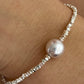Solid Silver Faux Pearl Nugget Necklace