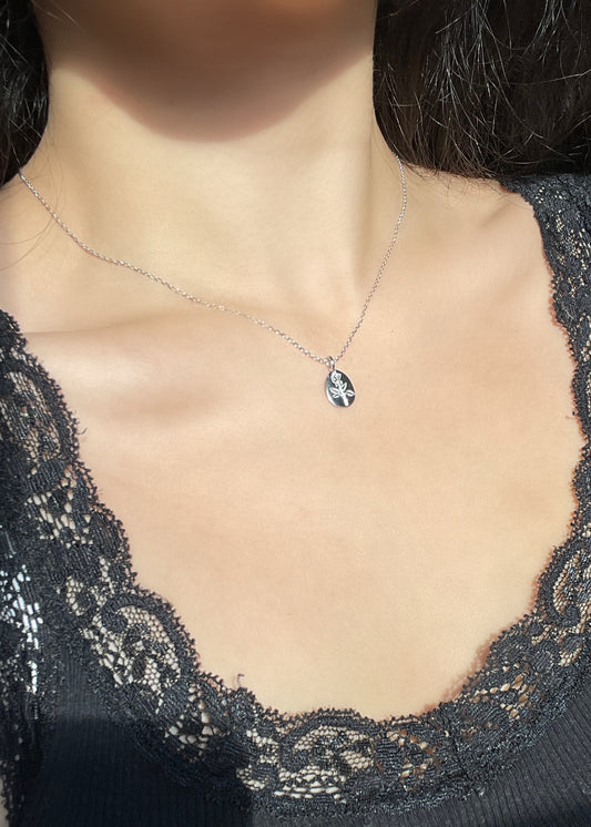 Pure Silver Mystic Rose Necklace