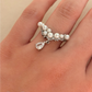 Pearl Droplet Tiara Adjustable Ring