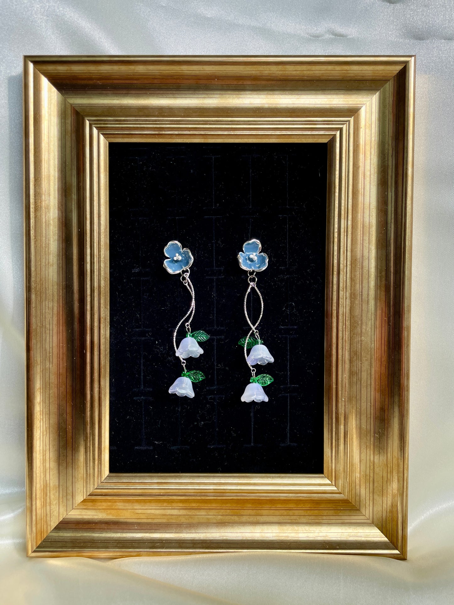 Blue Tulip Drop Earrings