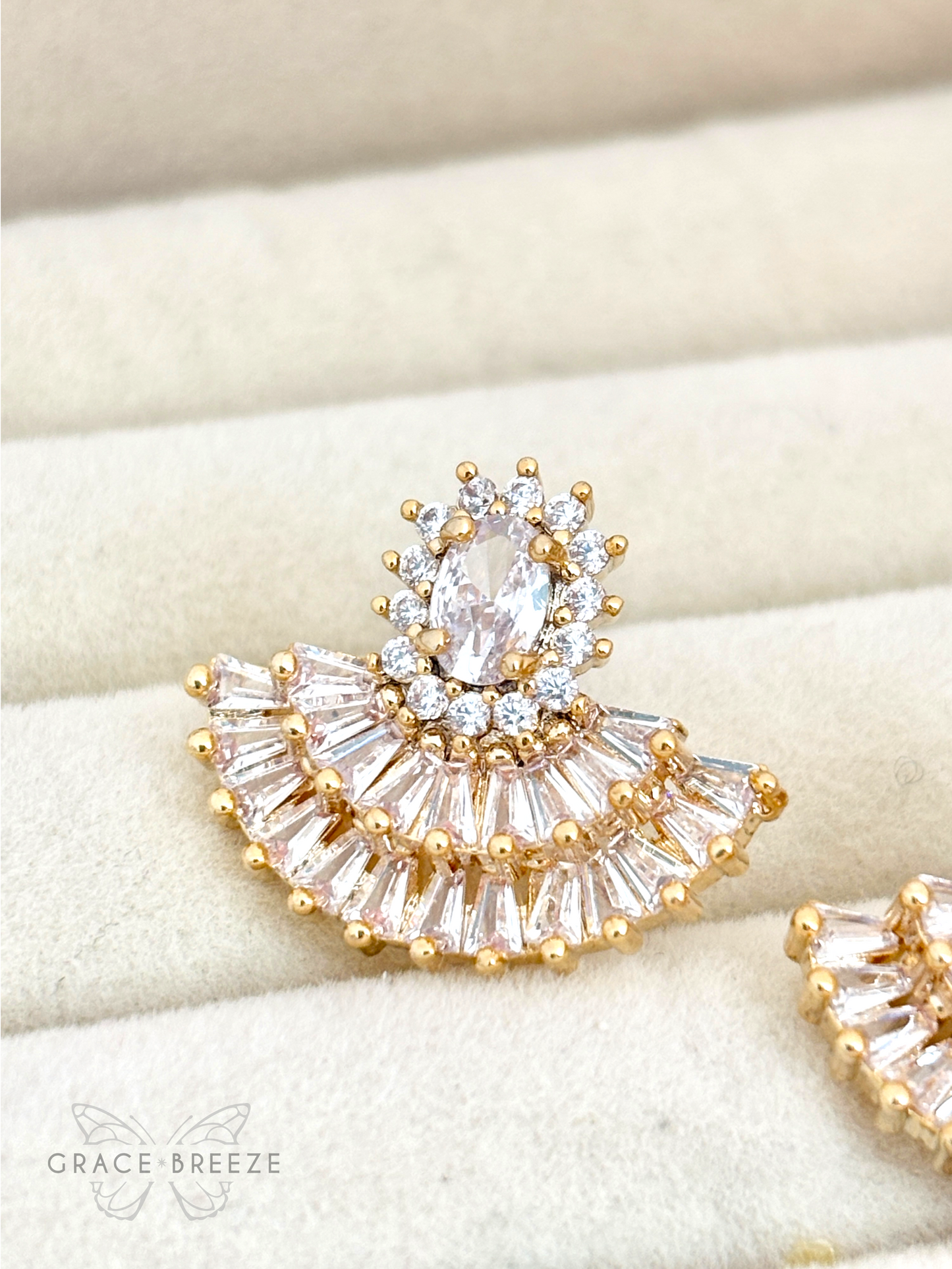 Gold Cascading Sparkle Earrings