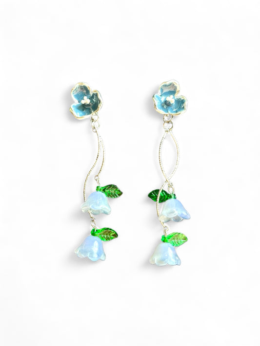 Blue Tulip Drop Earrings