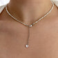Solid Silver Faux Pearl Nugget Necklace