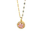 Pink Pendant Gold Rotating Necklace