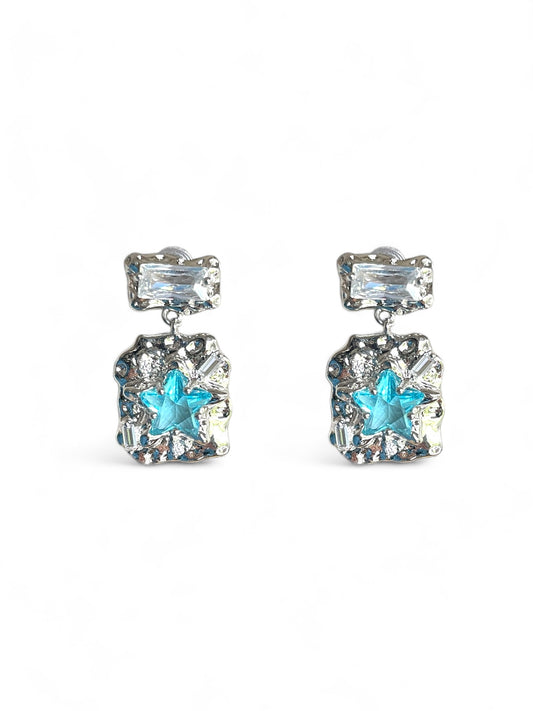 Blue Starburst Earrings