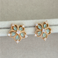 Rose Gold Aqua Blossom Earrings
