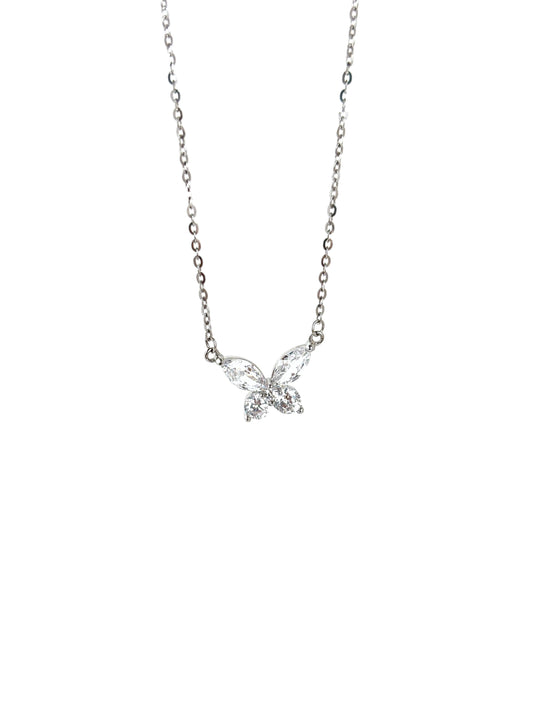 Zirconia Butterfly Pendant Necklace