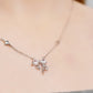 Stellar Solid  Silver Bow and Star Necklace