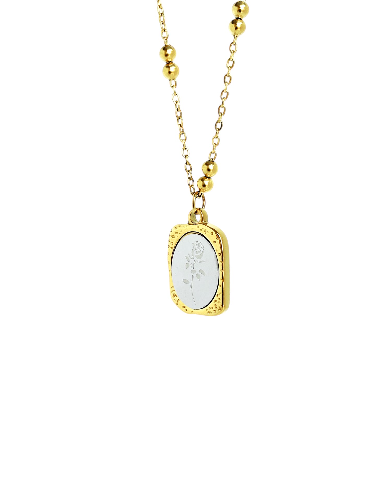 Enchanted mirror Rose Pendant Necklace