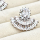 Cascading Zirconia Statement Silver-plated  Stud Earrings