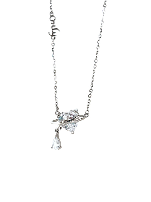 Only Love Solid Silver Zirconia Necklace