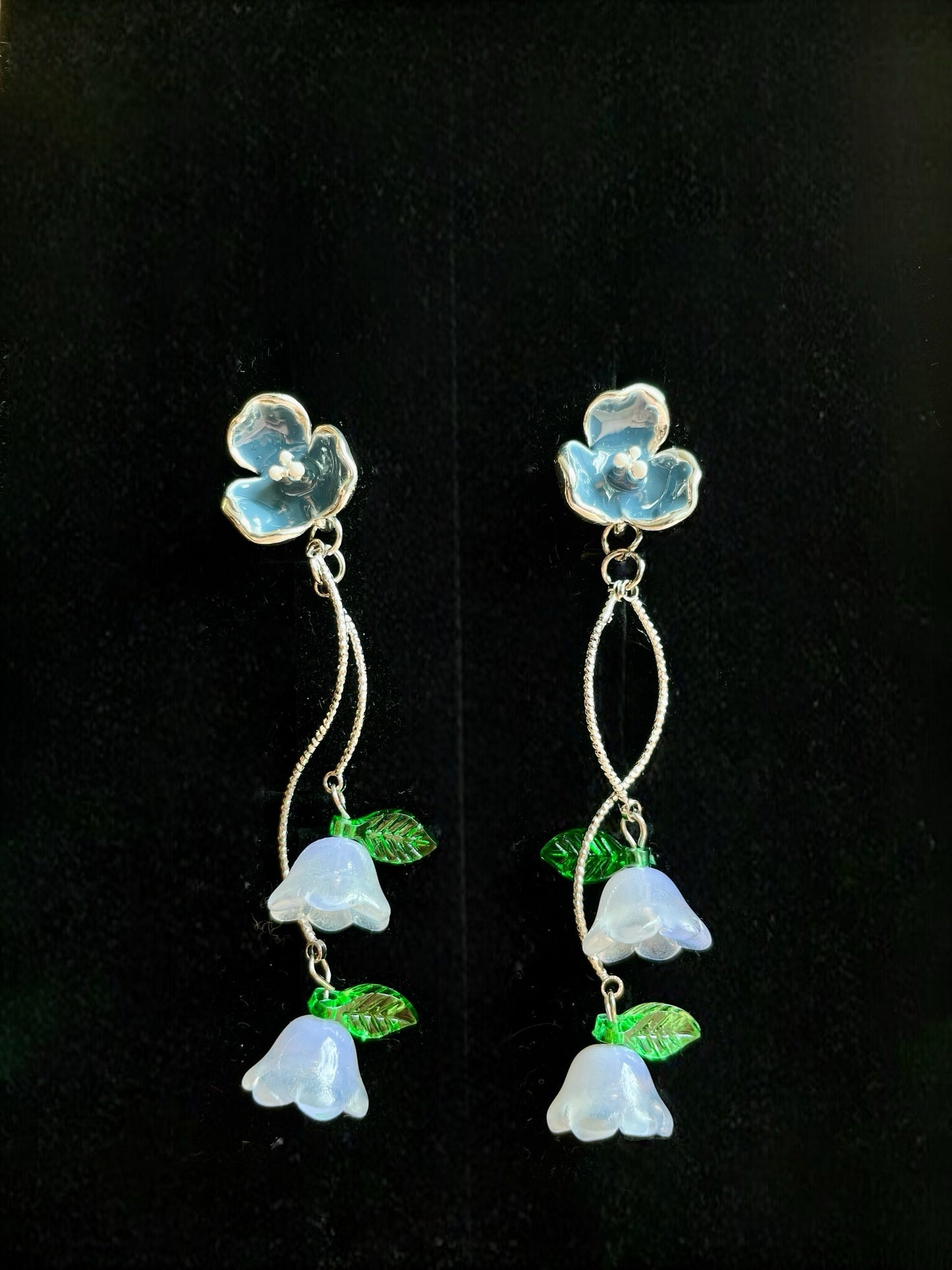 Blue Tulip Drop Earrings