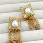 Vintage Gold Tassel Pearl Earrings