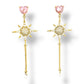 Hexagram & love earrings