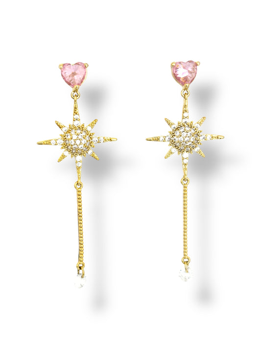 Hexagram & love earrings