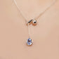 Ethereal Blue Zirconia Drop Solid Silver Necklace