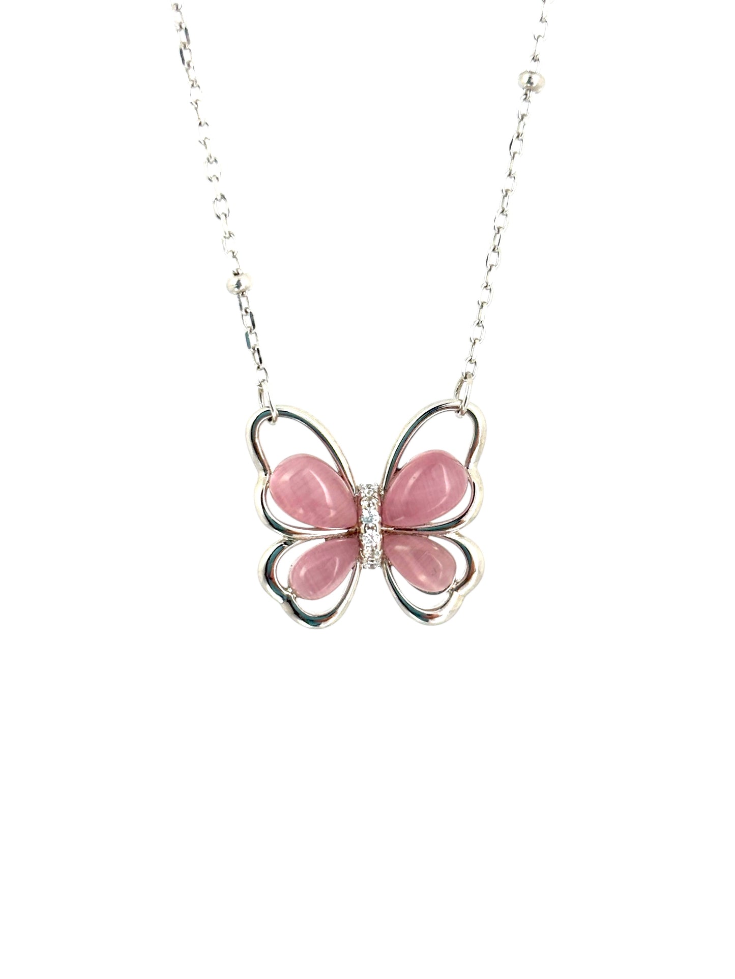 Enchanting Pink Butterfly Necklace