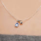 Ethereal Blue Zirconia Drop Solid Silver Necklace