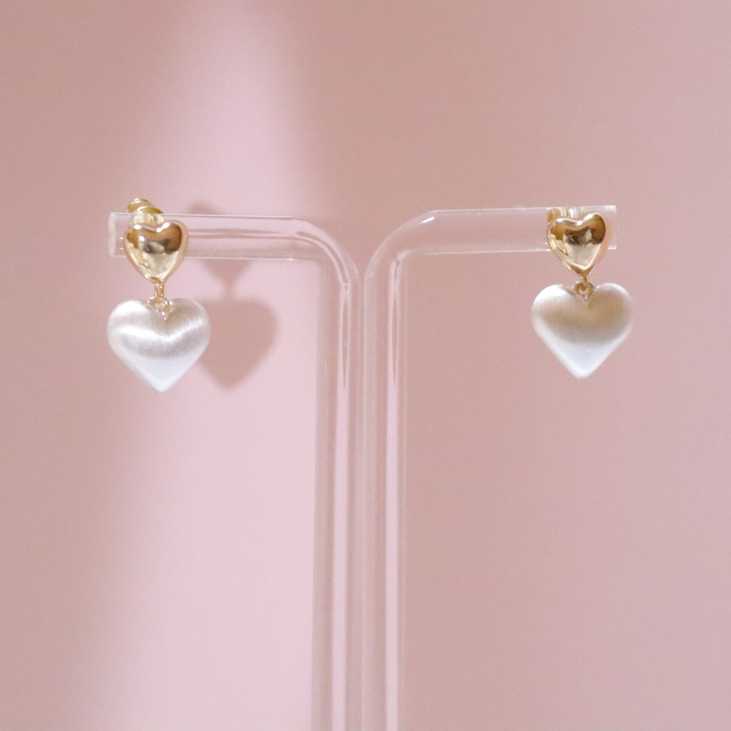 Dual tone Heart Earrings