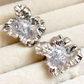 Silver Statement Open Flower Earrings