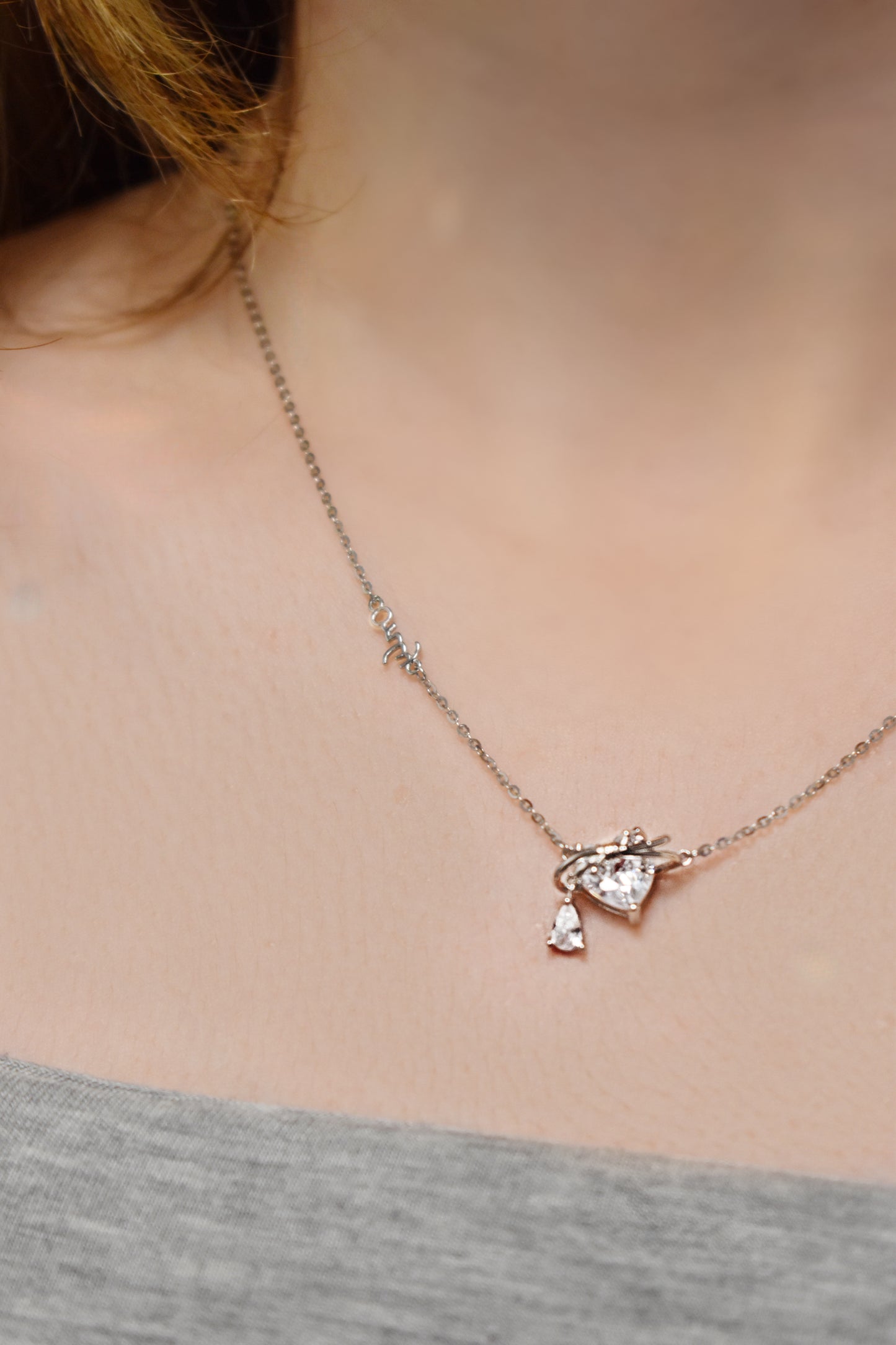 Only Love Solid Silver Zirconia Necklace