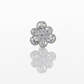 5 Petal Zirconia Flower Silver Earrings