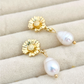 Sunflower Pearl Earrings