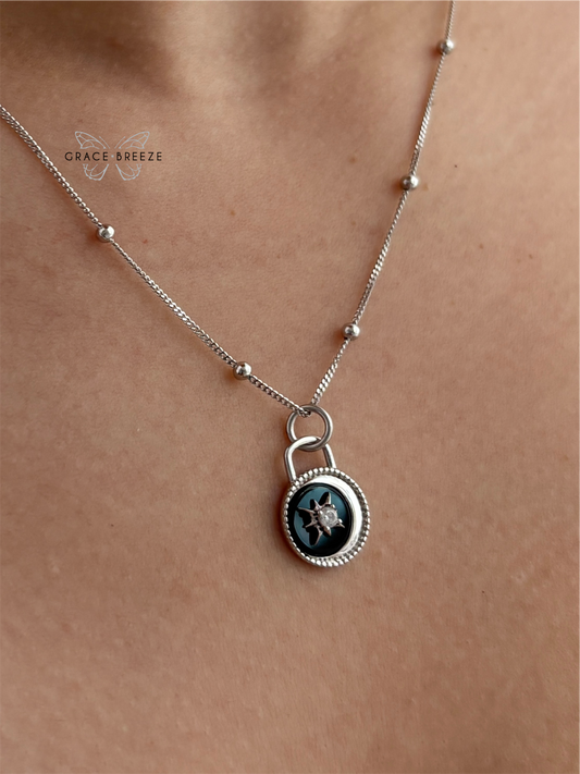 Lunar Lock Necklace ~ Solid silver 925