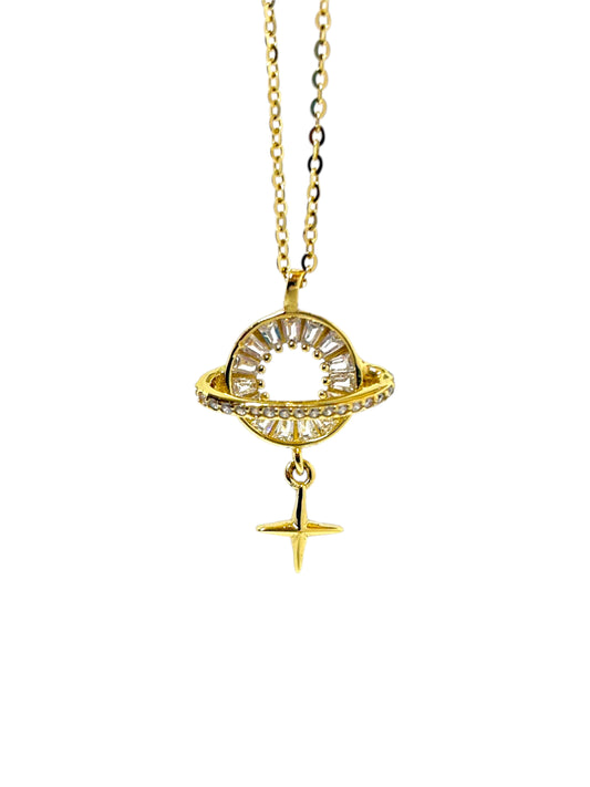 Orbital Pendant Necklace ~ 18k gold vermeil