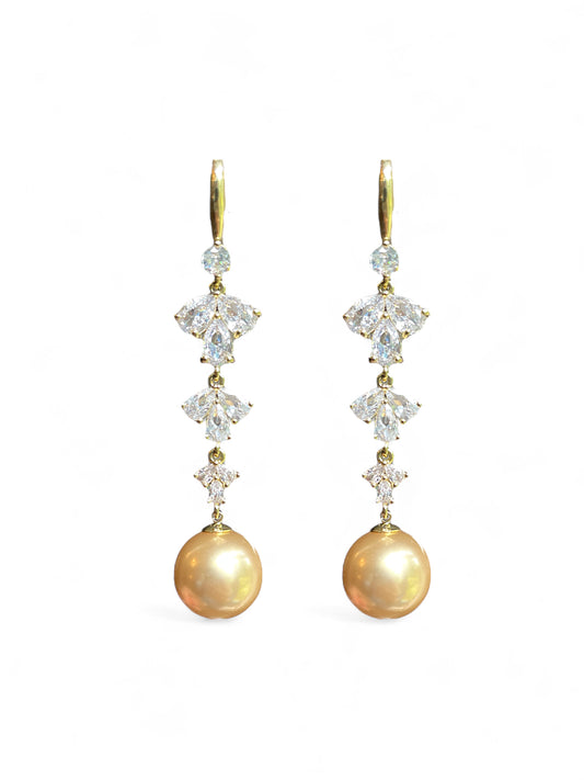 Golden Pearl-Inspired Earrings