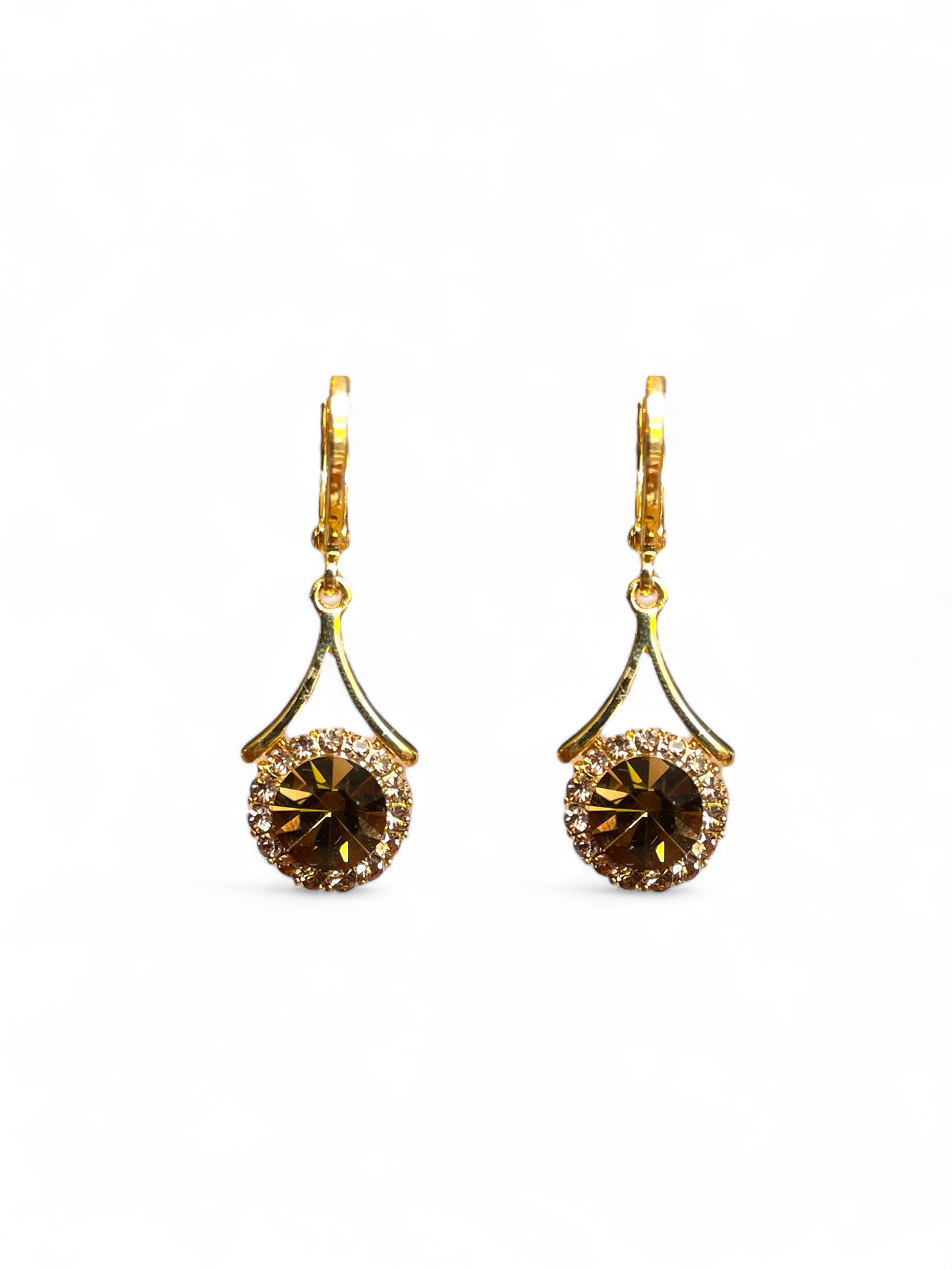 Bronze Zirconia Drop Earrings