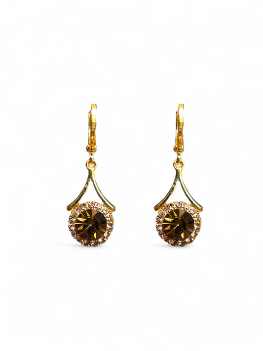 Bronze Zirconia Drop Earrings