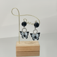 Black and Blue Butterfly earrings, ss925 plated