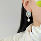 Verdant Elegance Pearl Drop Earrings