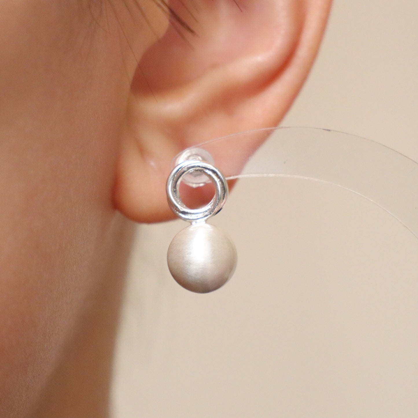 Textured Geometric circle earrings