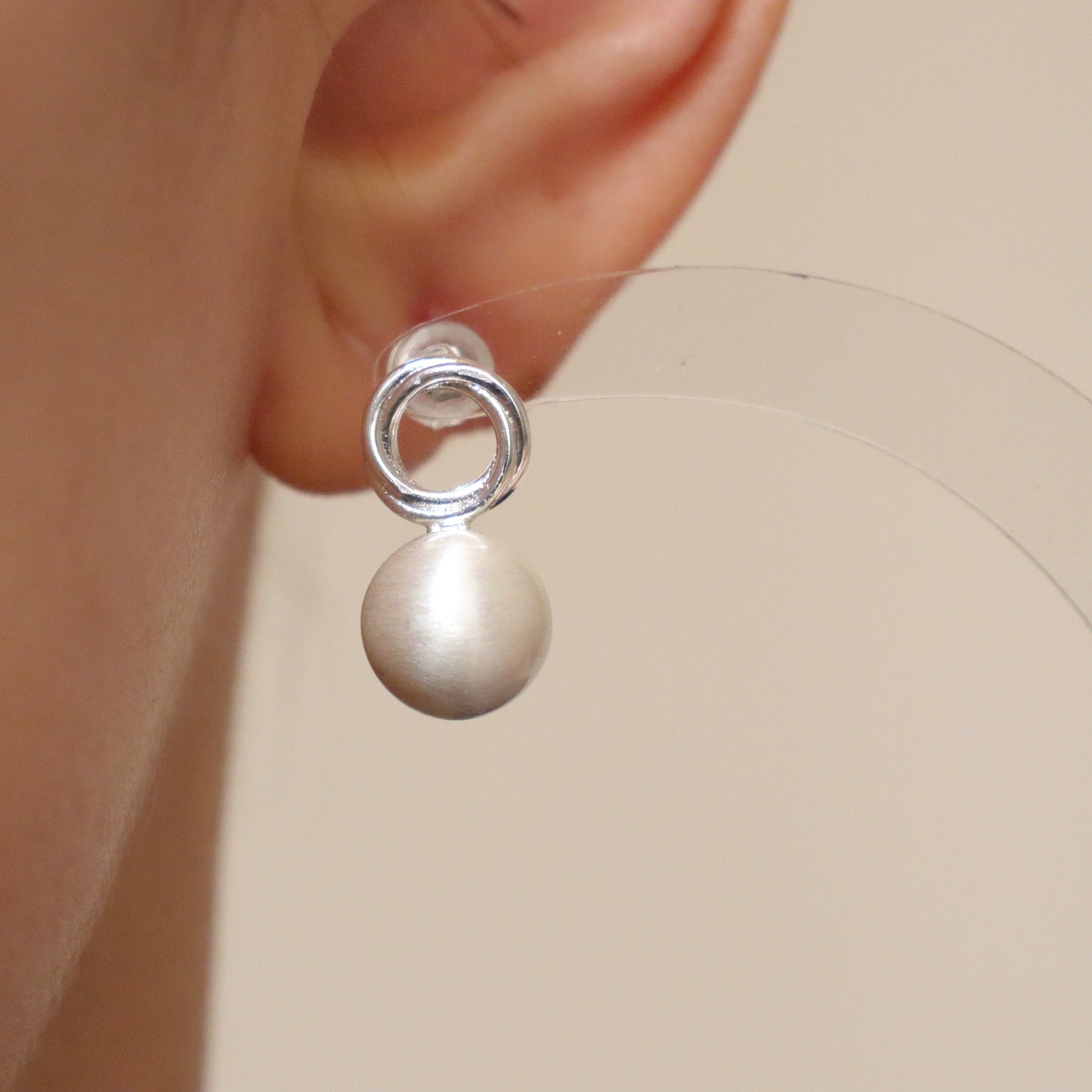 Textured Geometric circle earrings