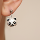 Asymmetrical pandas and bamboo earrings