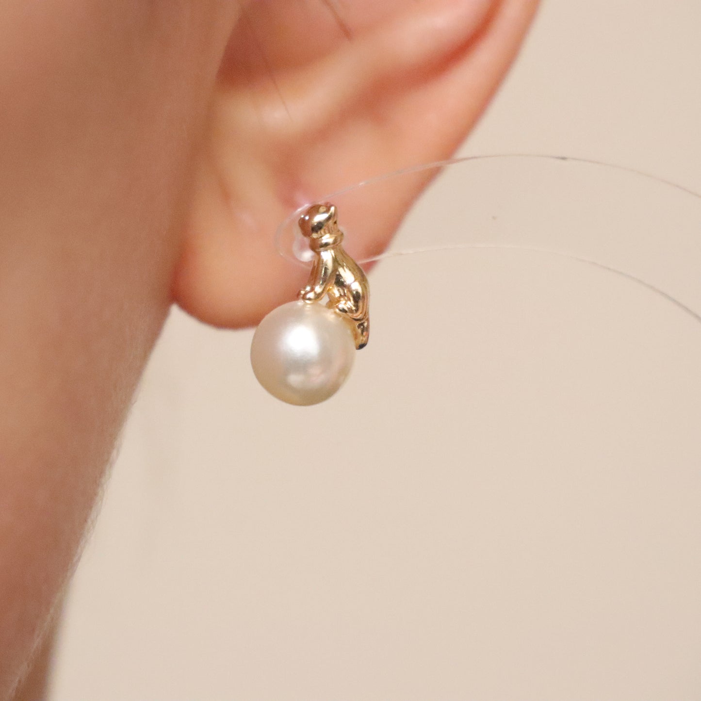 Asymmetrical Kitty Pearl Earrings