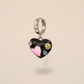 Black&Pink heart earrings