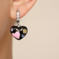 Black&Pink heart earrings