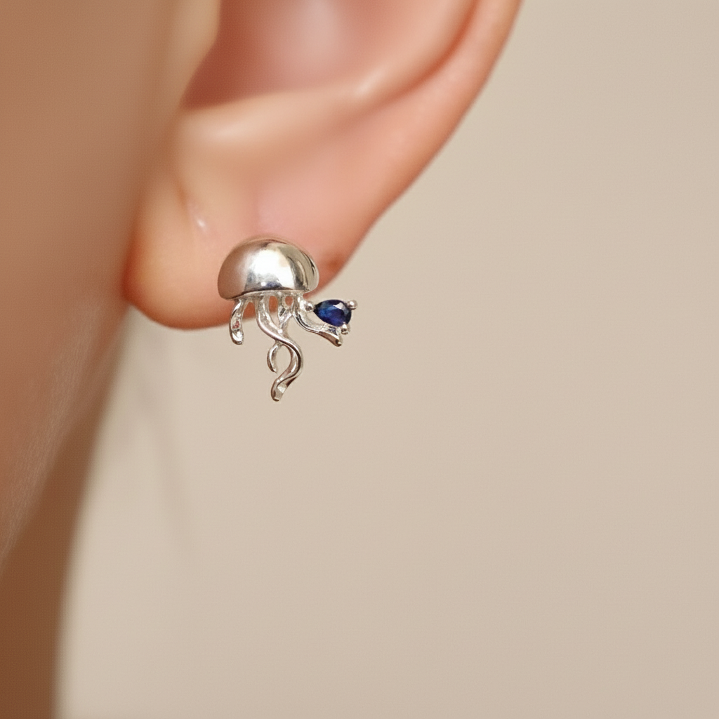 Asymmetrical Jellyfish and Starfish Earrings