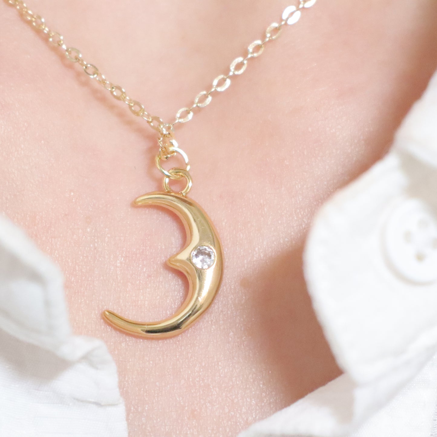 Gold Crescent Moon Necklace