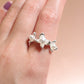 Silver Pearl Flower Adjustable Ring
