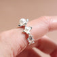 Silver Pearl Flower Adjustable Ring