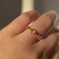 Pink Heart and Zirconia Adjustable Gold Ring