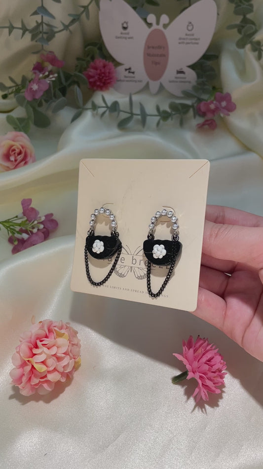 Chanel inspired Handbag Earrings