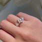 Silver Pearl Flower Adjustable Ring
