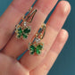 Emerald Flutter Zirconia Earrings