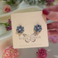 Blue Flower Zirconia Earrings